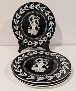 Victoria & Beale Olympia Black Set Of 4 Salad Dessert Plate 7.75" Porcelain 9032 - Bild 1 von 10