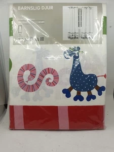 IKEA Barnslig Djur Niños Animales Colores Primarios Cortinas 47x69" 2 Paneles Tab Lazos - Imagen 1 de 4