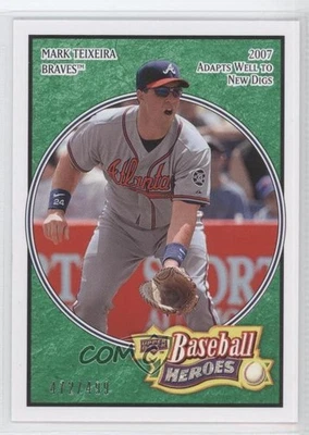 2008 Upper Deck Baseball Heroes Emerald /499 Mark Teixeira #9 - Image 1 of 2