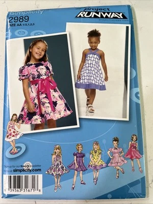 Simplicity 2989 Toddler Girl Dress Sz 1/2-1-2-3 Sewing Pattern Uncut NOS - Image 1 of 3