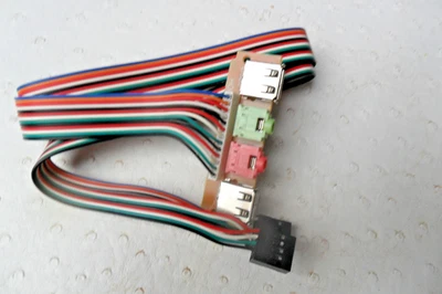 Front IO Panel mit 2x USB2.0 + Audio I/O mit Kabel ca. 70cm - Bild 1 von 2