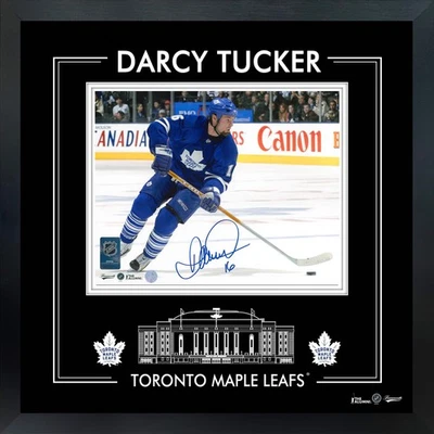 Darcy Tucker Signed 8x10 Framed PhotoGlass Toronto Maple Leafs Blue Action-H - Image 1 of 2