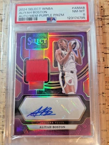 2024 Select WNBA Aliyah Boston #AMAB Auto Mem Purple Prizm PSA NM-8 #'d /99 - Bild 1 von 3
