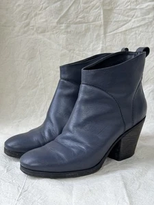 Rachel Comey Blue Penpal Leather Ankle Boots, Size 7.5 - Picture 1 of 10
