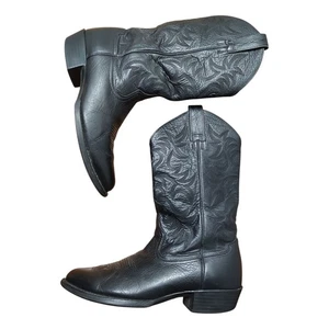 Ariat Heritage 34770 Western Boots Mens 10D Black Traditional Almond Toe Cowboy - Picture 1 of 14