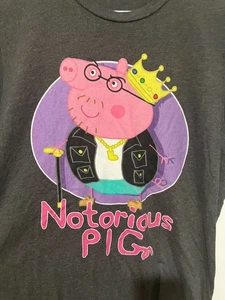 Peppa Pig Notorious P.I.G. T-Shirt, Gray, Large - Picture 1 of 3