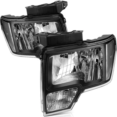 Smoke Chrome Headlights Assembly For 2009-14 Ford F-150 Left+Right Replacement - Image 1 of 4