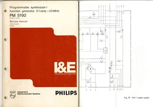 PHILIPS - PM 5192 - FUNCTION GENERATOR  - 01 - 20  MHZ -SERVICE MANUAL-ORIGINAL - Imagen 1 de 2