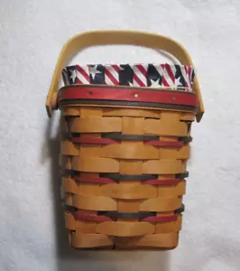 Longaberger Cesta Rojo Azul Tejido Protector Estrellas Rayas Forro 1995 - Imagen 1 de 10
