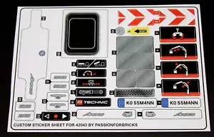 Replacement Custom Decal Sticker Sheet for 42043 - Picture 1 of 1