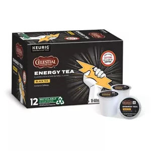 Celestial Conditions ENERGY TEA tè nero 12 cialde K-Cup Keurig *BB 9/2025* - Foto 1 di 3