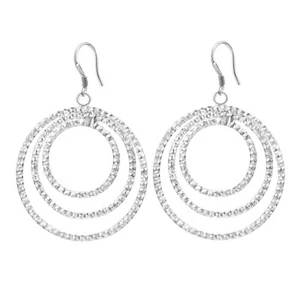 Moda Mujeres Elegante Bohemia 925 Plata Circular Pendiente Joyería Boda Dije - Imagen 1 de 5
