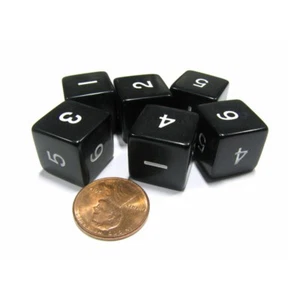 10 Pcs D6 Dice Six Sided Die Black with White Numbers for RPG Games 16mm - Picture 1 of 3