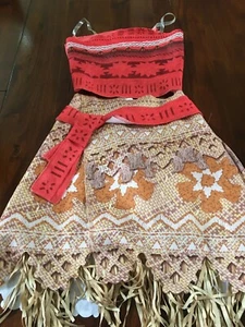  DISNEY MOANA COSTUME GIRLS SIZE 4-6X ..  In Very Good Condition. - Picture 1 of 3