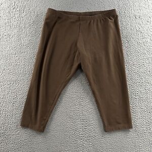 J. Jill Womens Pants Brown Large Petite Capri Leggings Stretch Pima Cotton Blend