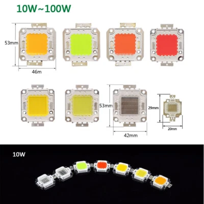 LED chip lampada dc luce lampadina bianca blu RGB COB 10w 20w 30w 50w 70w 100w - Immagine 1 di 4