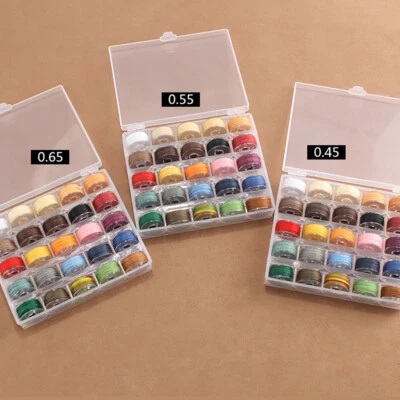 25pcs Colorful Leather Craft Hand Sewing Waxed Thread Spool 0.45mm 0.55mm 0.65m - Image 1 of 4