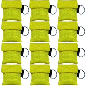 100 piezas MASCARILLA DE RCP CON LLAVERO PROTECTOR FACIAL DE RCP ENTRENAMIENTO DE PRIMEROS AUXILIOS Amarillo - Imagen 1 de 2