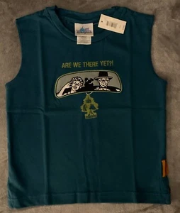 NWT Vintage Disney Disneyland Resort Teal Blue Shirt "Are We There Yet?" S 6 6X - Picture 1 of 7