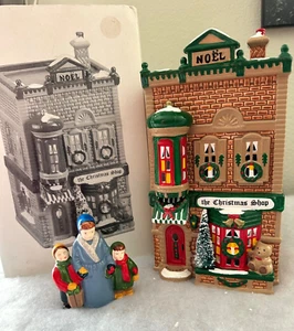 Dept 56 #50970 Retired "THE CHRISTMAS SHOP" 1991 and Retired, Rare "SHOPPERS" - Picture 1 of 17