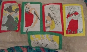 Set Of 5 Leacock Toulouse Latrec Moulin Rouge Cocktail Napkins - Bild 1 von 6