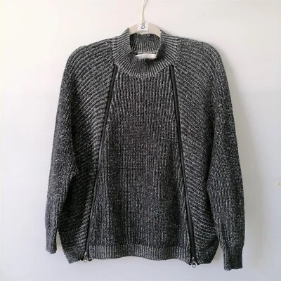 Vintage Havana Womens Black Long Sleeve High Neck Zipper Sweater Size S - Image 1 of 4