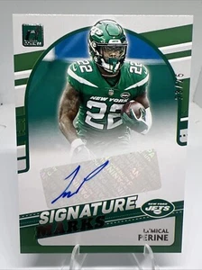 2021 Donruss #SM2 La'Mical Perine Signature Marks Green #/25 Auto AU,SN Jets - Picture 1 of 2