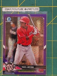 2018 Bowman Chrome Baseball BCP173 Yasel Antuna Purple Shimmer Refractor 551/655