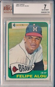1965 TOPPS #383 FELIPE ALOU - BVG 7 NM (SVSC) - CENTERED!