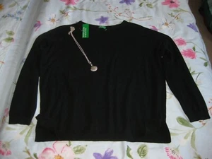 ♛Benetton schwarz Damen Pullover Longsleeve Sweatshirt Pulli Baumwolle Gr.L♛ - Bild 1 von 3