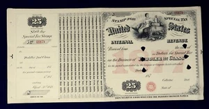 1877 Tax Stamp For Peddler 2nd Class, Tobacco, Cigars, US Internal Revenue - Picture 1 of 3