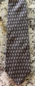 Gap Mens Tie 100% Silk Burgundy Brown Beige Necktie Geometric - Picture 1 of 7
