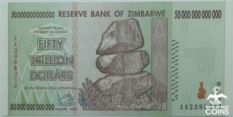 Zimbabwe 50 Trillion Dollar Banknote CRISP! 2008 Cover