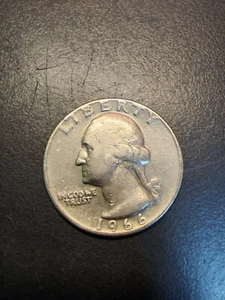 1966 Trimestre sin marca de ceca. Error de libertad demasiado alto. Circulado - Imagen 1 de 11