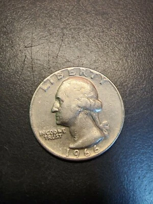 1966 Quarter with no mint mark.  Liberty error too high. Circulated - Image 1 of 4