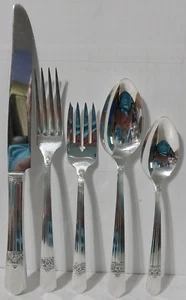 Vtg 1940 SL & GH Rogers Oneida Silverplate SILVER ROSE 5 pcs Place Setting - Picture 1 of 6