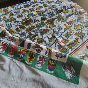 Germany - Rare & Unique Tablecloth representing German Cities and Coats of Arms - Picture 1 of 6