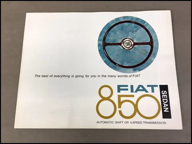 1968 Fiat 850 Sedan Vintage Original Car Sales Brochure Folder - English Foto 1 de 4