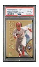 1999 Skybox E-X Century ESSENTIAL CREDENTIALS FUTURE IVAN RODRIGUEZ 66/93 PSA 8
