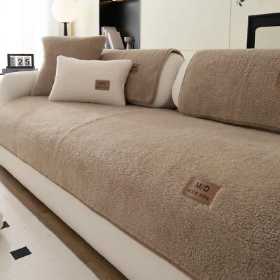 Funda de sofá de lana Sherpa, fundas de sofá de felpa Sherpa polar, divertidas borrosas... Foto 1 de 4