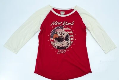 Camisa Denim Supply Ralph Lauren Mujer Mediana Roja Blanca Ralgan Eagle Nueva York Foto 1 de 4