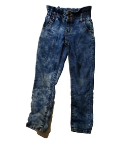 VIP Girls Blue Jeans Ruffle Top 4 Pockets 2 Snap Zip Stonewash 10 - Picture 1 of 5