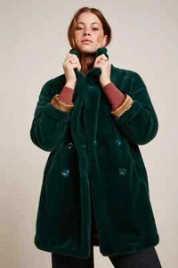 Abrigo King Louie felpa esponjoso Amelie Coat Phoenix verde verde 09084 - Imagen 1 de 5