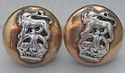 Pair of Officers Mess Buttons 18mm: Royal Marines or Royal West Kent, KC, Firmin
