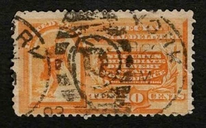 US 1893 #E3 Special Delivery Messenger Running 10c Orange Big Tear Used - Picture 1 of 2
