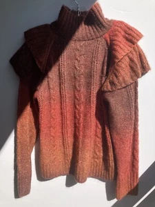 Suéter Vigoss Para Mujer Ombre Cuello Tortuga con Volantes en el Hombro Talla M - Imagen 1 de 6