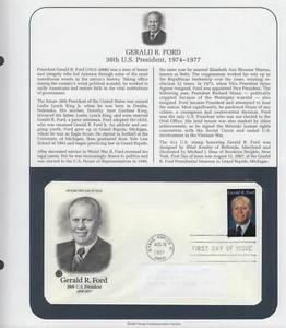 2007 Gerald R. Ford 38th President Sc 4199 FDC, PCS info page cachet - Picture 1 of 1
