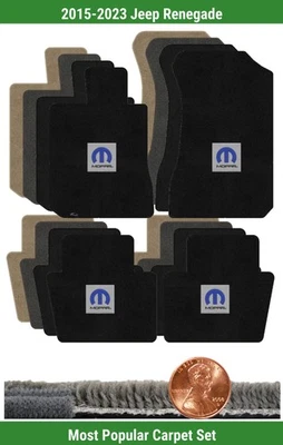 Juego de alfombrillas Ultimat personalizadas para Jeep Renegade 2015-2023 con logotipo (4 piezas) #TS9 Foto 1 de 4