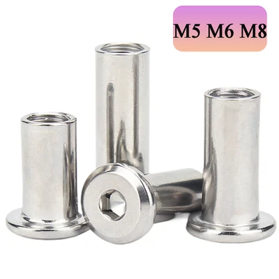M5 M6 M8 Geschlossen Hülsenmuttern Mit Flachkopf Innensechskant Edelstahlmuttern - Bild 1 von 4