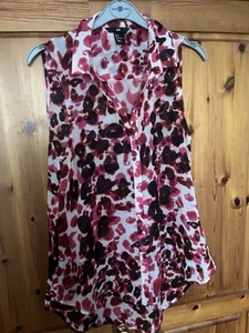 H&M Sheer Pink/white Blouse. Size 8. - Picture 1 of 6
